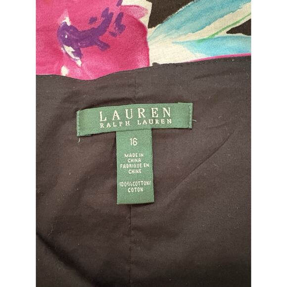 Vtg 90s Lauren Ralph Lauren Skirt Sz 16 Tropical Floral Vibrant‎ Colors Resort - Picture 5 of 5